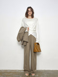 Bomve-City Stroll Elastic Waistband Wide Leg Pants