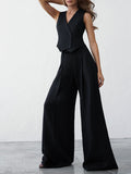 Bomve-Minimalist Linen Two Piece Pants Set