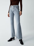 Bomve-High Waist Denim Flare Jeans