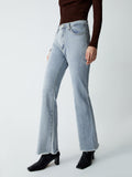 Bomve-High Waist Denim Flare Jeans