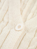 Bomve-Cream Long Sleeve Two Piece Cable Knit Skirt Set