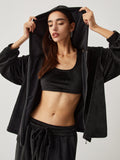 Bomve-Velvet Hoodie Three Piece Pants Set