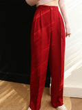 Bomve-Middle Waist Pleated Tapered Pants