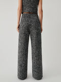 Bomve-Old Money Tweed Straight Leg Pocket Pants