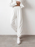 Bomve-Elastic Mid Waist Sweatpants