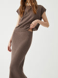 Bomve-Ribbed Knit Sweater Dress Set