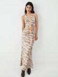 Bomve-Maillard Striped Maxi Skirt Set