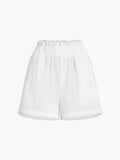 Bomve-Solid Cotton Ruffle Short Sets