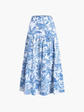 Bomve-Seaside Joy Print Twist Detail Skirt Set