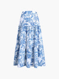 Bomve-Seaside Joy Print Twist Detail Skirt Set