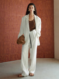 Bomve-Cotton & Linen Belted Long Pants