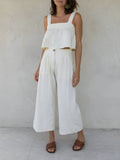 Bomve-Minimalism Cotton & Linen Pants Set