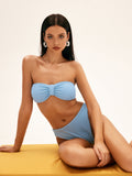 Bomve-Waffle Bandeau Bikini Set