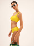 Bomve-Sun-Kissed Textured Solid Bikini Set