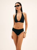 Bomve-Solid Halter Bikini Set