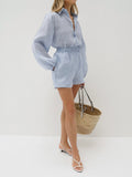 Bomve-Cotton & Linen Casual Shorts Set