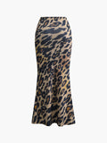 Bomve-Leopard Print Backless Skirt Set