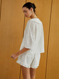 Bomve-Pure Cotton Textured Shorts Set