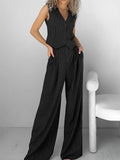 Bomve-Relaxed Striped Suit Pants Set