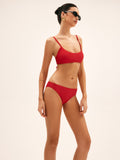 Bomve-Cherry Bomb Solid Lace-Up Bikini Set