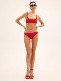 Bomve-Cherry Bomb Solid Lace-Up Bikini Set