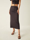 Bomve-Polka Dot Knotted Skirt Set