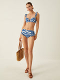 Bomve-Print Ruffle Bikini Set