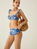 Bomve-Print Ruffle Bikini Set