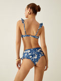 Bomve-Print Ruffle Bikini Set