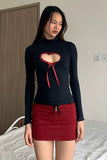 Bomve-Black Friday christmas outfits Cadance Heart Cut Top