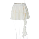 Bomve-Caeli Ruffled Cardigan & Skirt Set