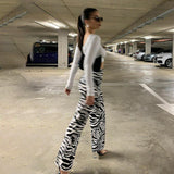 Bomve-Ellia Zebra Print Pant