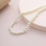 Gothic Imitation Pearl Tassel Chain Necklace for Women Bridal Wedding Strand Beaded Sweet Female Choker White Friendship Jewelry