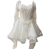 dresses Popular Beautiful French Tea Break Beautiful High-End Exquisite Sexy White Tube Top Dress