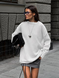 Women's Street Style christmas outfits Solid Color Pullover Sweater Autumn and Winter New 2024 round Neck Long Sleeve Bottoming Knitted Sweater