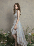 Bomve-Bloomin French Irregular Dress Halterneck