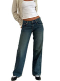 fall street women's outfits Roomy Extra Wide Low Rise Jeans in Grey Used Bleach