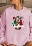 mens christmas outfit Winter Outfits Black Friday Christmas Women's Top Santa Claus Fun Print Fashion Cotton Sweater Women