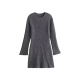 fall outfits women aesthetic Spring and Autumn New Women's Clothing Elegant Solid Color Light Mature round Neck Knitted Long Sleeve Dress