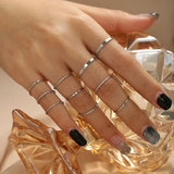 Christmas Thanksgiving Gifts Minimalist Golden Joint Ring Suit Ins Trendy Cold Wind Index Finger Ring Combination Rings