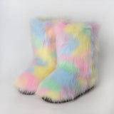 Black Friday Christmas Thanksgiving Furry Boots Y2K Women's Warm Non-Slip Winter Snow Boots