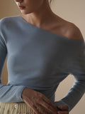 Fall and Winter outfits Wool Thin Delicate Comfortable off-Neck Bottoming Sweater