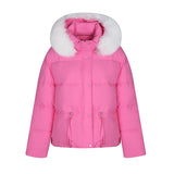 2000s fashion Women's down Cotton-Padded Coat 2024 New Women's Large Fur Collar Cotton-Padded Jacket Loose Thickened Coat Short