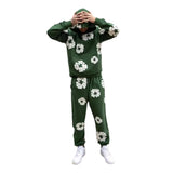 Street Hip Hop Kapok Printed Hooded Sweater Suit Men's Sweatshirt Sweatpants Suit