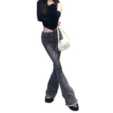 korean fashion American-Style Women's Retro Gray Skinny Jeans