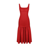 dress Women's Sexy Dress Red Suspender Skirt Spring Dress Sexy Slim-Fit Sheath Midi Dress