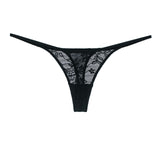 fits Black Lace Thin Strap Underwear Sexy Low Waist Thong Nylon Material Cotton Bottom