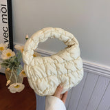 calico hair Fashionable and Convenient Handbag Women's Bag 2024 Autumn New Trendy All-Match Cloud Bag Niche Pleated Dumpling Bag