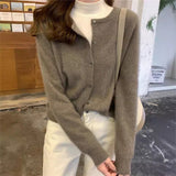 guys in skirts 2024 Wool Cardigan Women's Sweater Coat Cashmere Sweater Loose Solid Color 