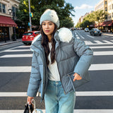 2000s fashion Women's down Cotton-Padded Coat 2024 New Women's Large Fur Collar Cotton-Padded Jacket Loose Thickened Coat Short